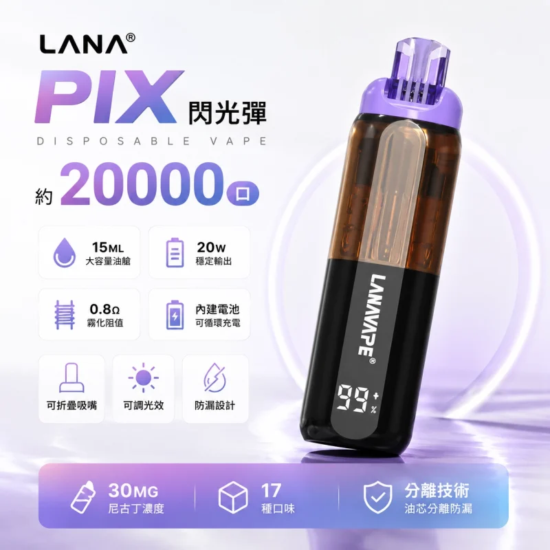 一次性電子煙｜LANA PIX 閃光彈 產品圖片 1